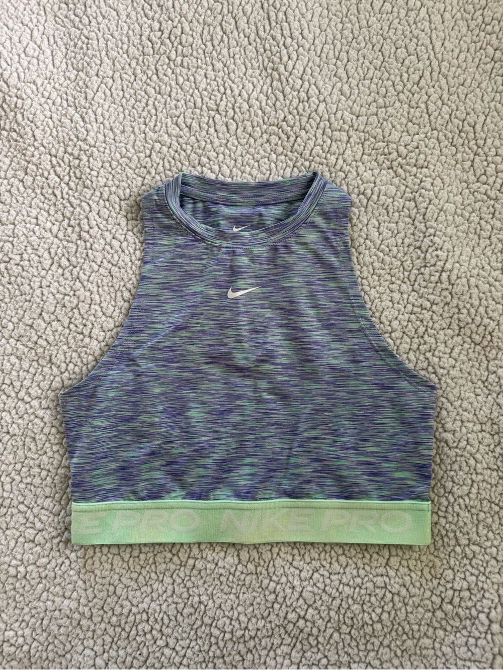 Nike Space-Dye Purple and Green Crop Tank